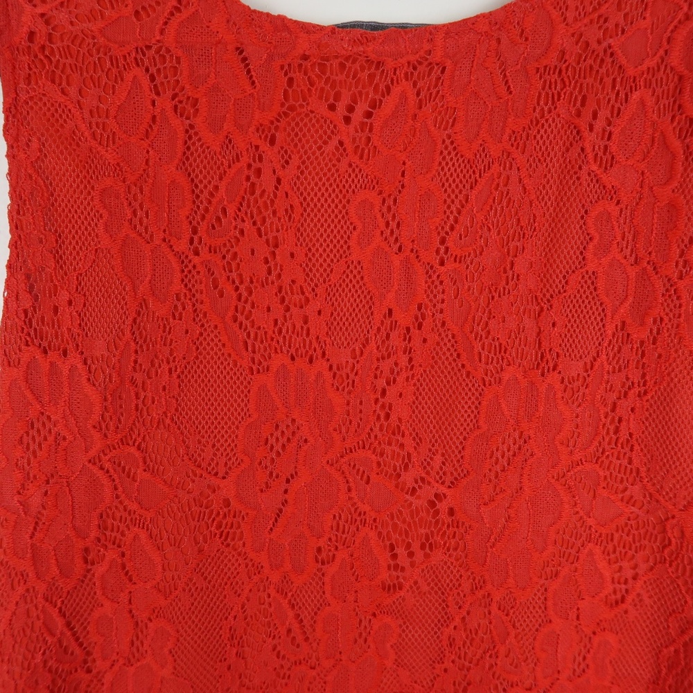 NWT Lovers & Friends Red Lace Peplum Tank Top S - Picture 5 of 6